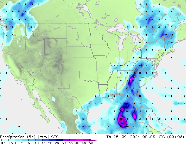 Prec 6h/Wind 10m/950 GFS Th 26.09.2024 06 UTC