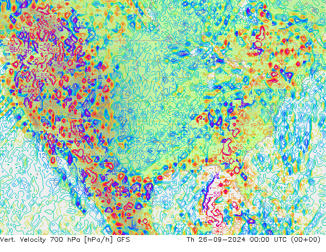 Vert. Velocity 700 hPa GFS Do 26.09.2024 00 UTC