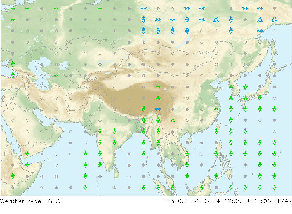 Yağış Türü GFS Per 03.10.2024 12 UTC