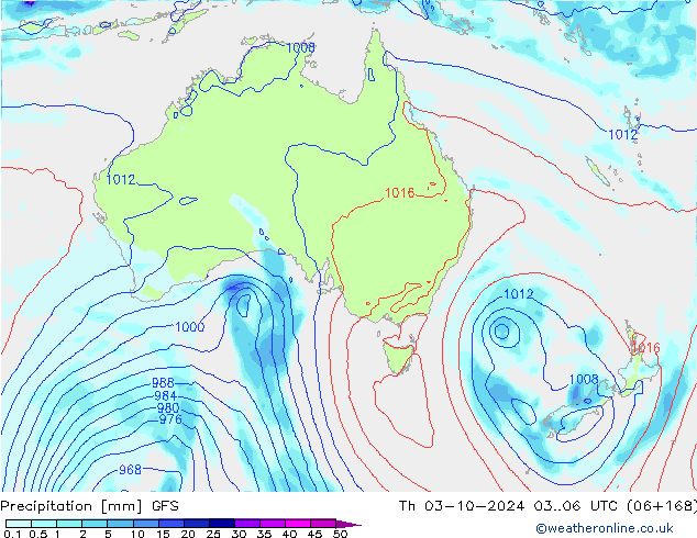 Precipitation GFS Th 03.10.2024 06 UTC