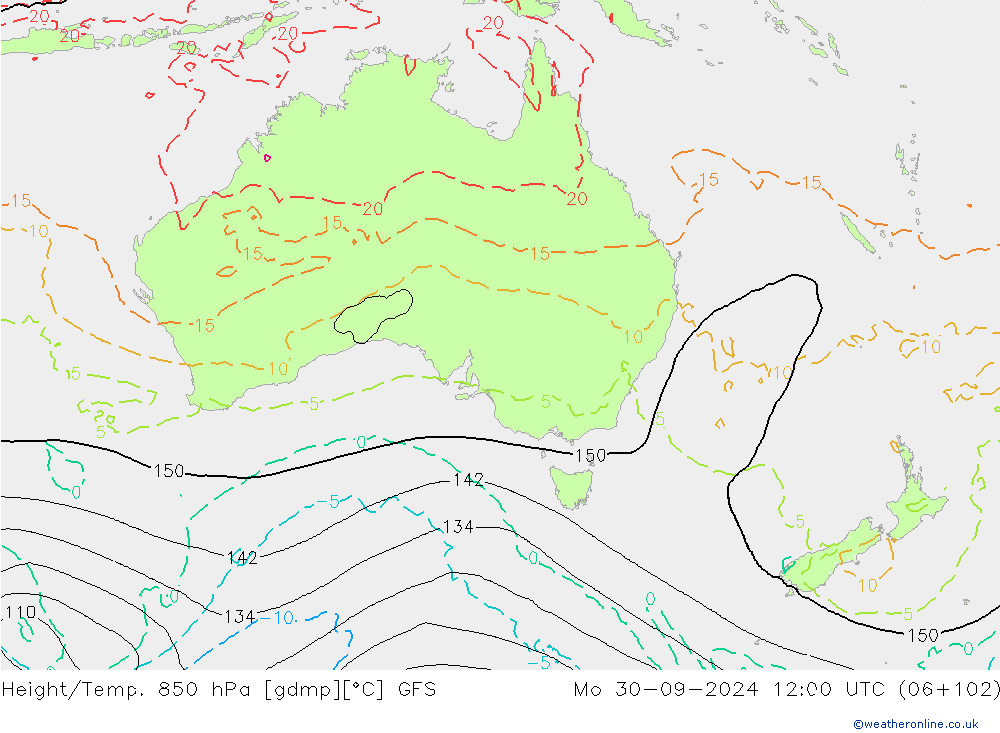 Z500/Rain (+SLP)/Z850 GFS pon. 30.09.2024 12 UTC