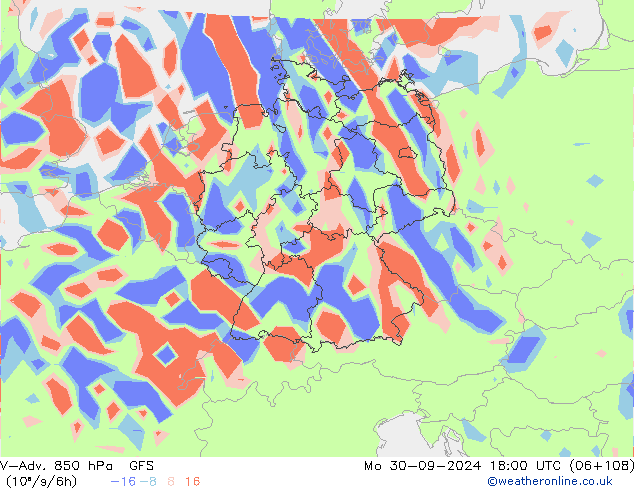 V-Adv. 850 hPa GFS pon. 30.09.2024 18 UTC