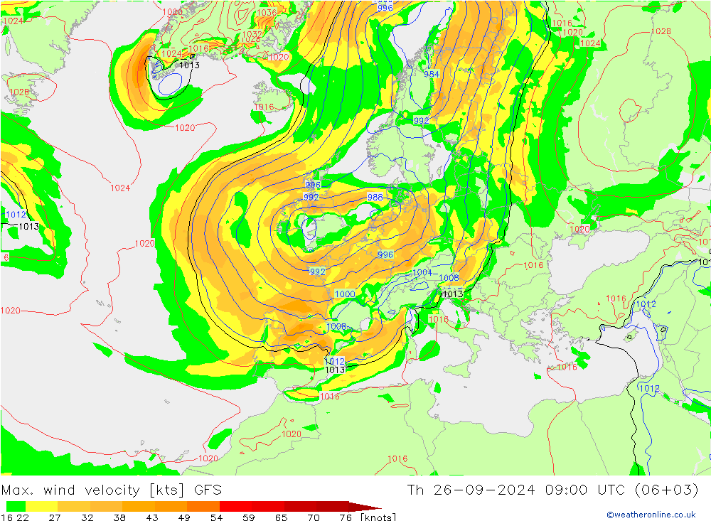 Max. wind velocity GFS wrzesień 2024