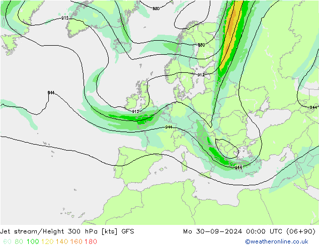 Courant-jet GFS lun 30.09.2024 00 UTC