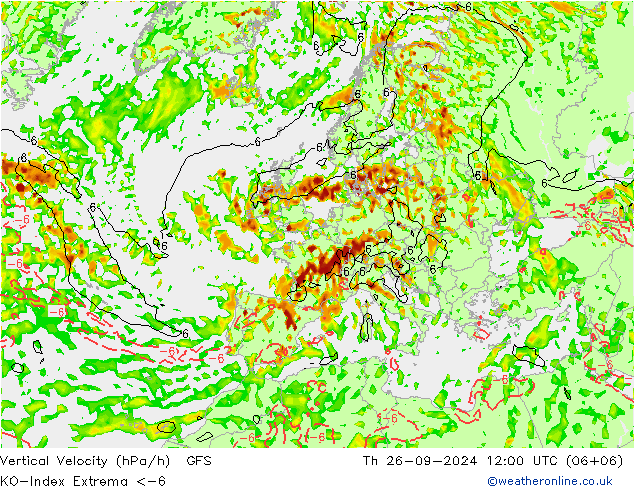 Konveksiyon - İndeks GFS Per 26.09.2024 12 UTC