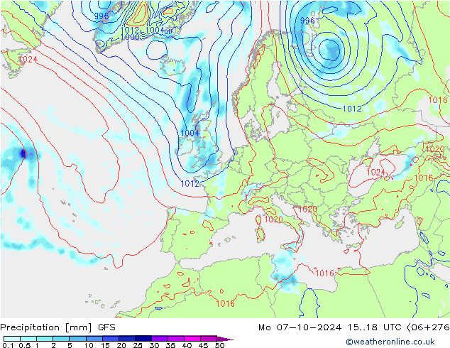 precipitação GFS Seg 07.10.2024 18 UTC