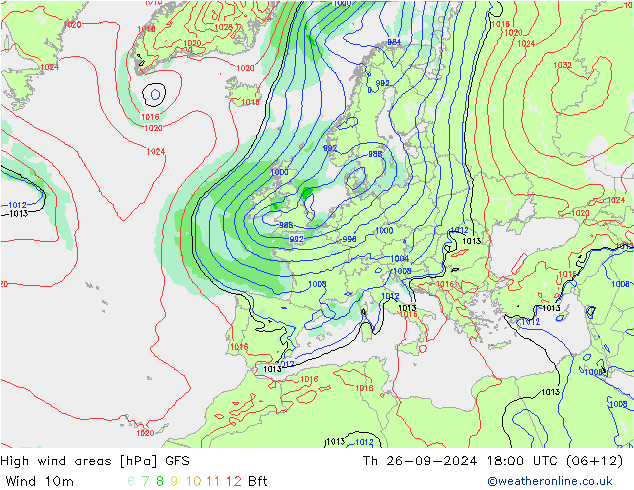 Windvelden GFS do 26.09.2024 18 UTC