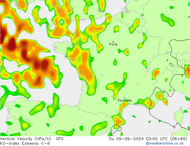 Convection-Index GFS Вс 29.09.2024 03 UTC