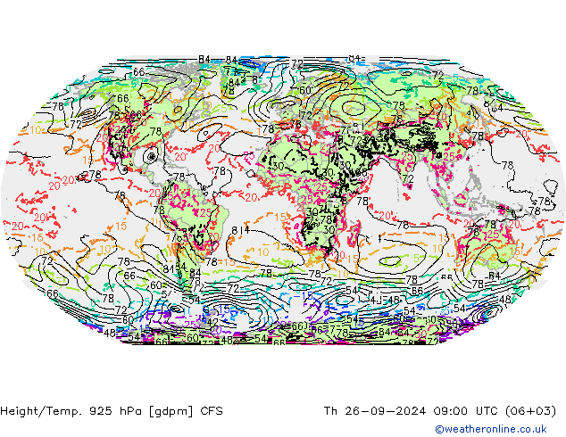 Height/Temp. 925 hPa GFS Th 26.09.2024 09 UTC