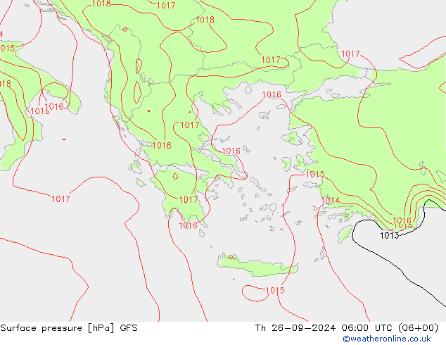 Bodendruck GFS Do 26.09.2024 06 UTC