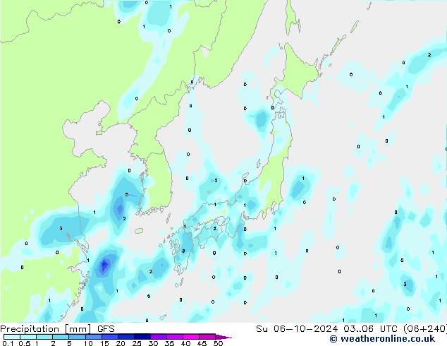 осадки GFS Вс 06.10.2024 06 UTC