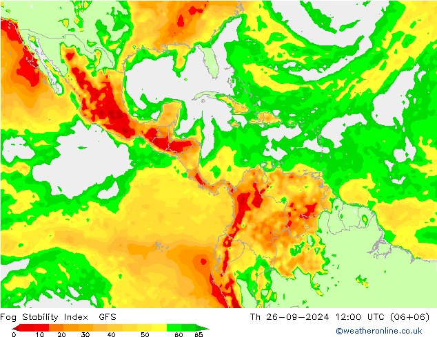 Fog Stability Index GFS Per 26.09.2024 12 UTC