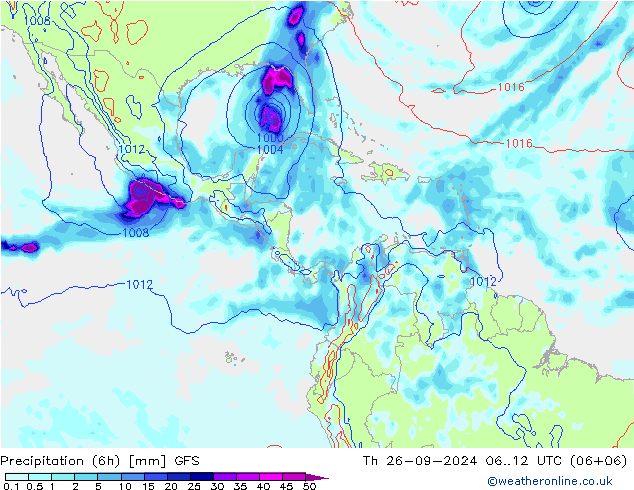 Z500/Rain (+SLP)/Z850 GFS Do 26.09.2024 12 UTC