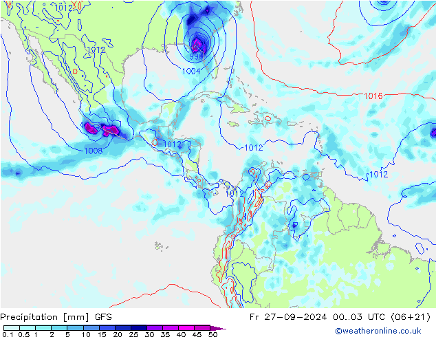 precipitação GFS Sex 27.09.2024 03 UTC