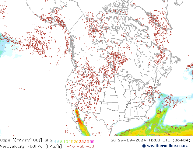 Cape GFS dom 29.09.2024 18 UTC