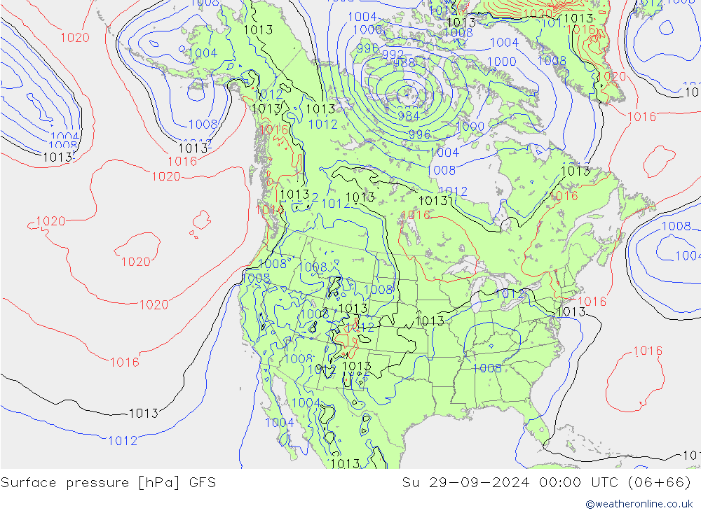 pression de l'air GFS dim 29.09.2024 00 UTC