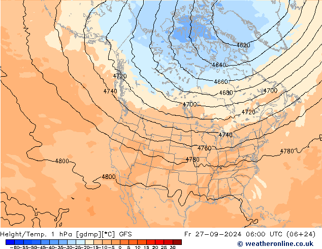 Geop./Temp. 1 hPa GFS vie 27.09.2024 06 UTC