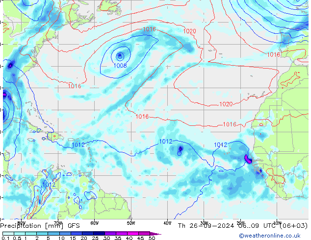 precipitação GFS Qui 26.09.2024 09 UTC