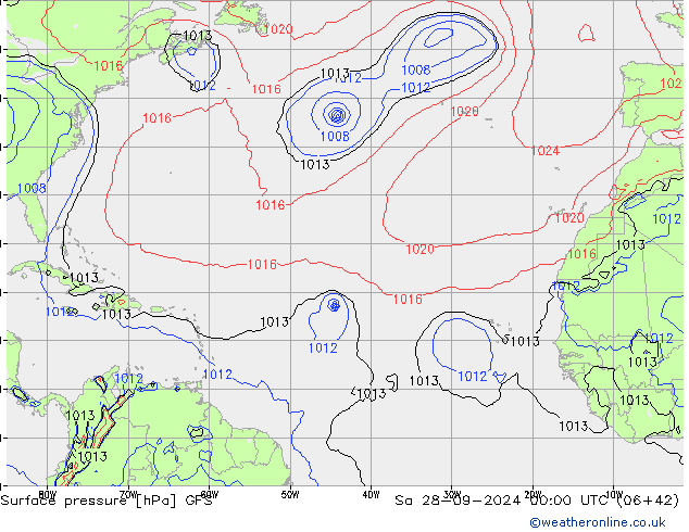 Yer basıncı GFS Cts 28.09.2024 00 UTC