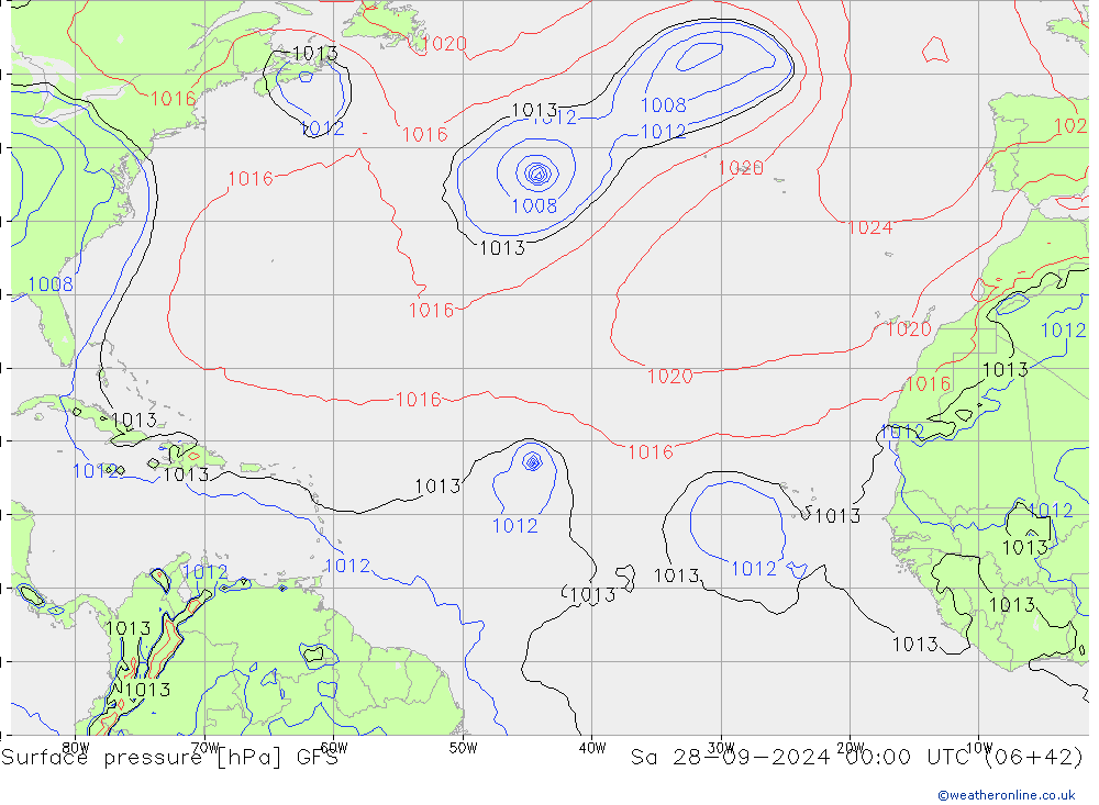 Yer basıncı GFS Cts 28.09.2024 00 UTC