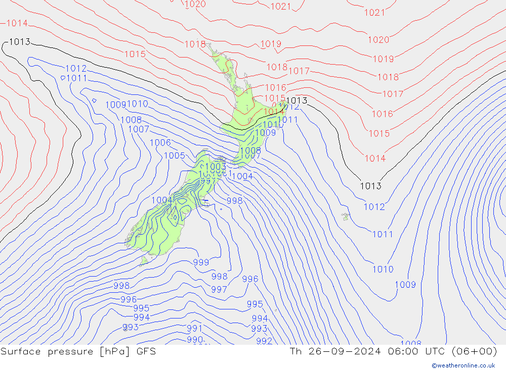 Surface pressure GFS Th 26.09.2024 06 UTC