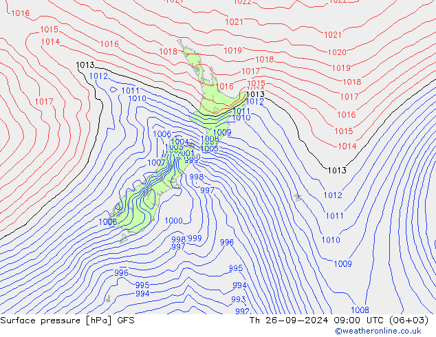 Bodendruck GFS Do 26.09.2024 09 UTC