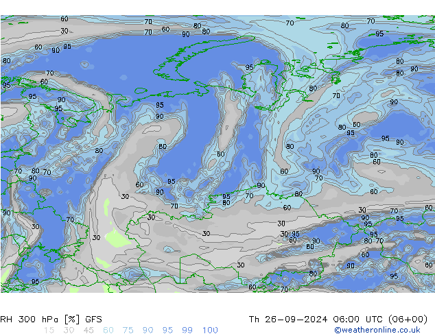 RH 300 hPa GFS September 2024