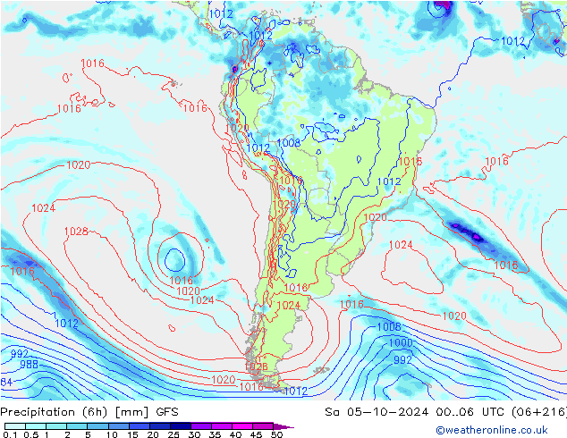 Z500/Rain (+SLP)/Z850 GFS So 05.10.2024 06 UTC