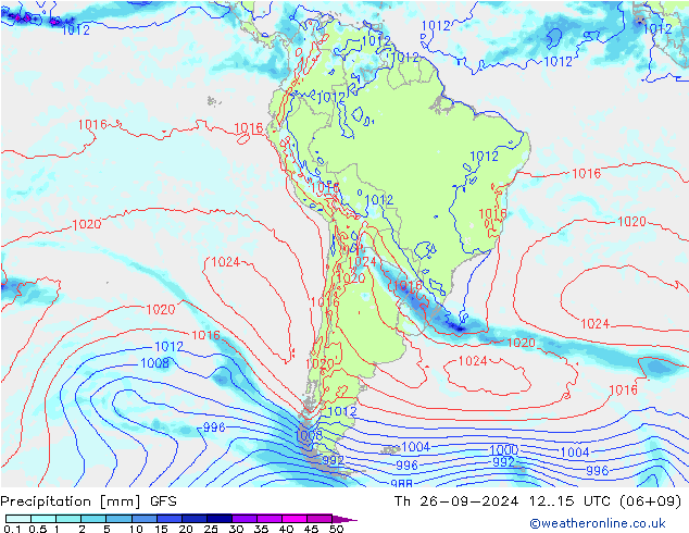 Precipitation GFS Th 26.09.2024 15 UTC