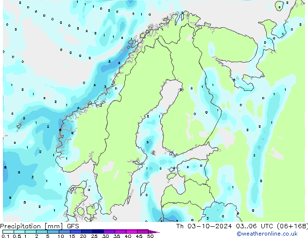 Précipitation GFS jeu 03.10.2024 06 UTC