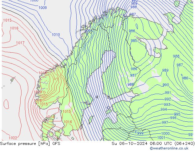 GFS: Paz 06.10.2024 06 UTC