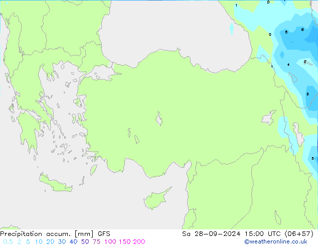 Precipitation accum. GFS сб 28.09.2024 15 UTC