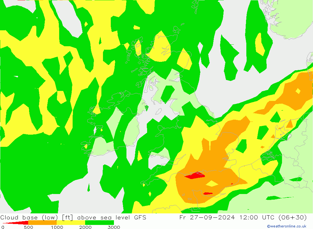 Cloud base (low) GFS  27.09.2024 12 UTC