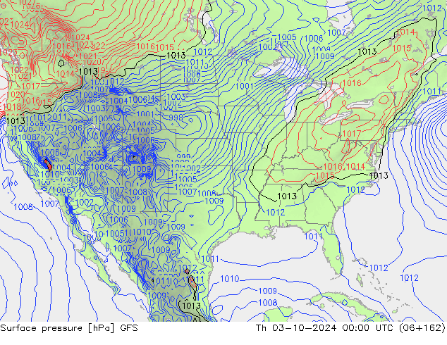 pression de l'air GFS jeu 03.10.2024 00 UTC