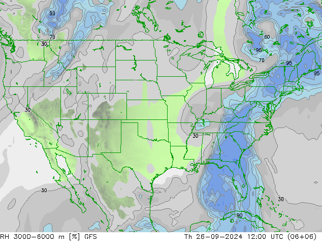 Humidité rel. 3000-6000 m GFS jeu 26.09.2024 12 UTC