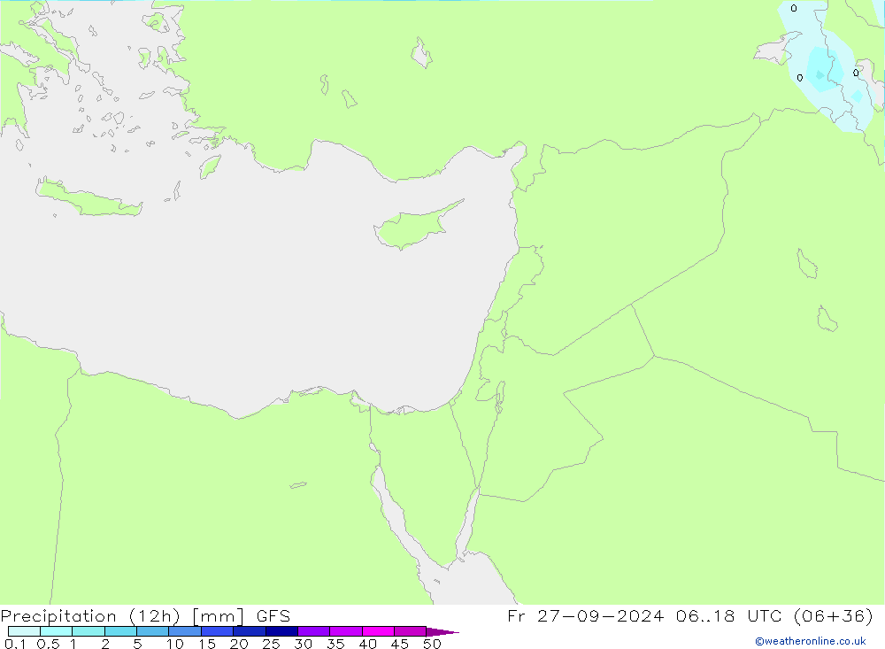 Précipitation (12h) GFS ven 27.09.2024 18 UTC