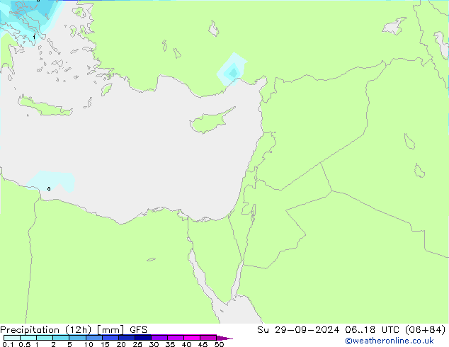 Precipitação (12h) GFS Dom 29.09.2024 18 UTC