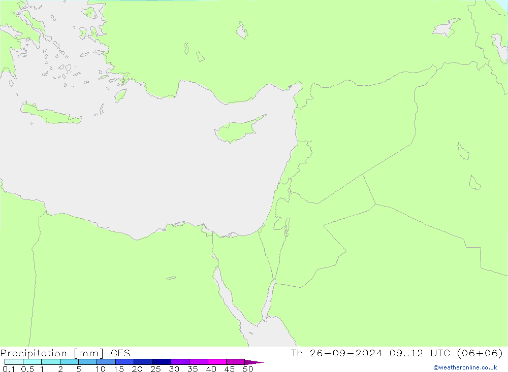 осадки GFS чт 26.09.2024 12 UTC