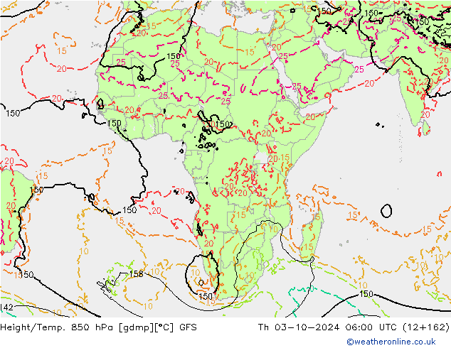 Z500/Rain (+SLP)/Z850 GFS gio 03.10.2024 06 UTC