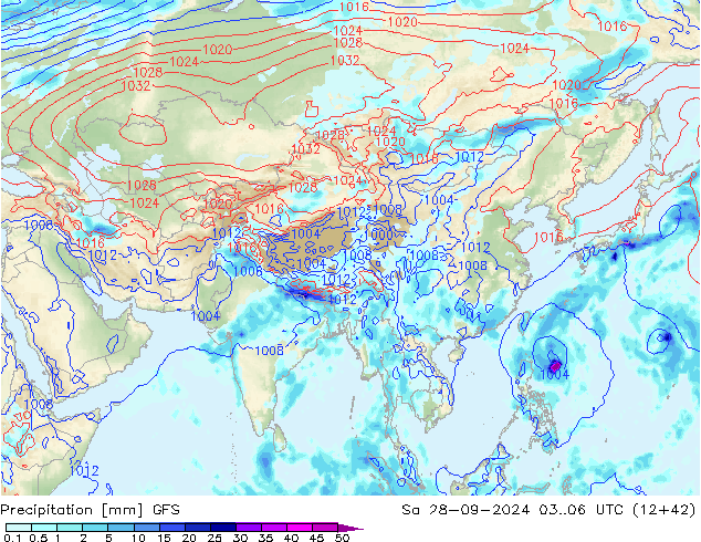 Yağış GFS Cts 28.09.2024 06 UTC