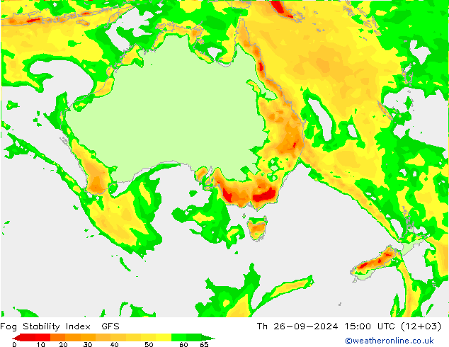 Fog Stability Index GFS Čt 26.09.2024 15 UTC