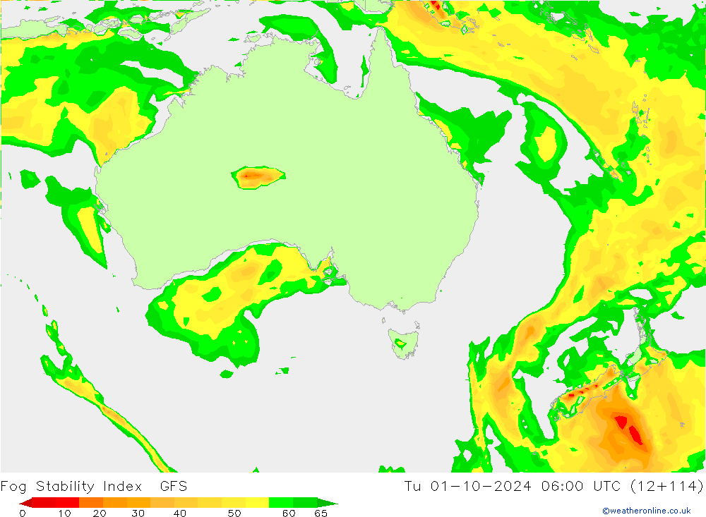 Fog Stability Index GFS  01.10.2024 06 UTC