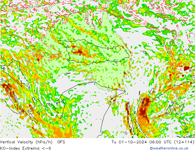 Convection-Index GFS Tu 01.10.2024 06 UTC