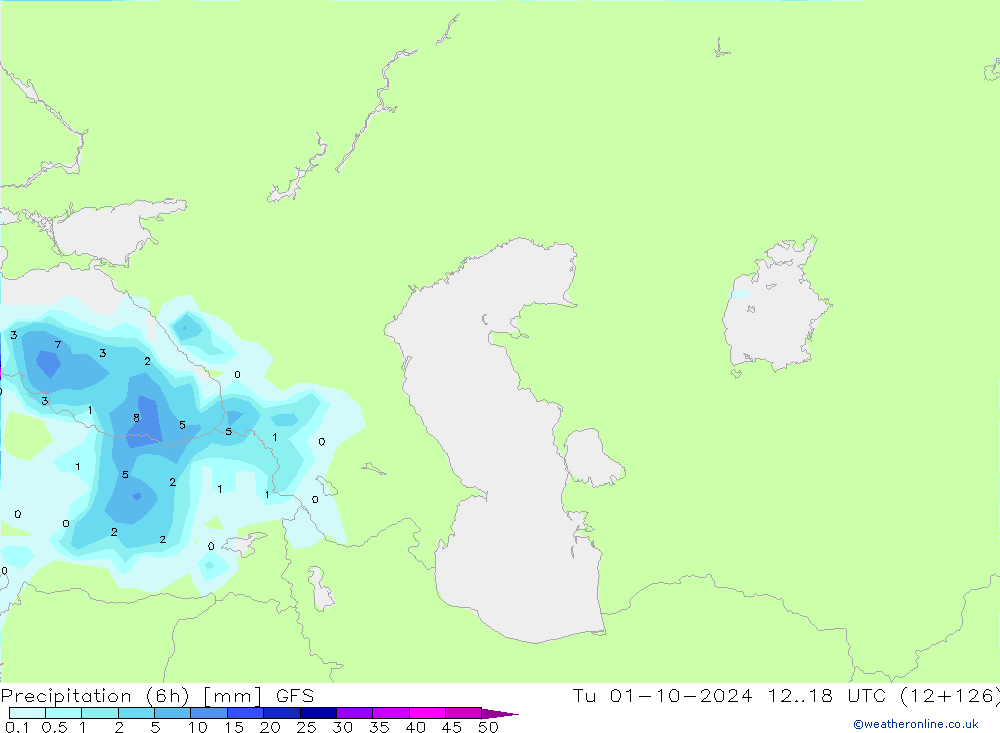 Z500/Rain (+SLP)/Z850 GFS Út 01.10.2024 18 UTC