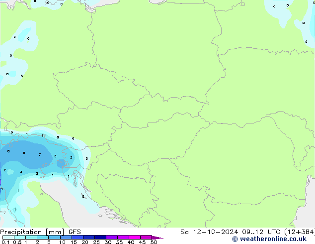 Précipitation GFS sam 12.10.2024 12 UTC