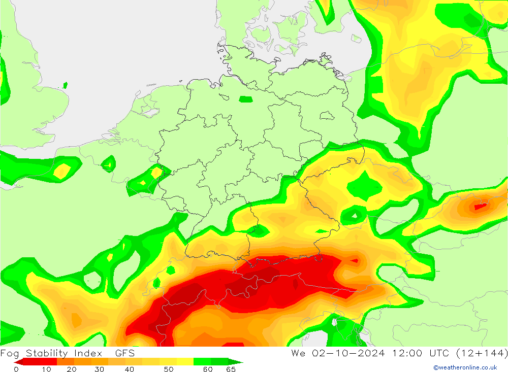 Fog Stability Index GFS ср 02.10.2024 12 UTC