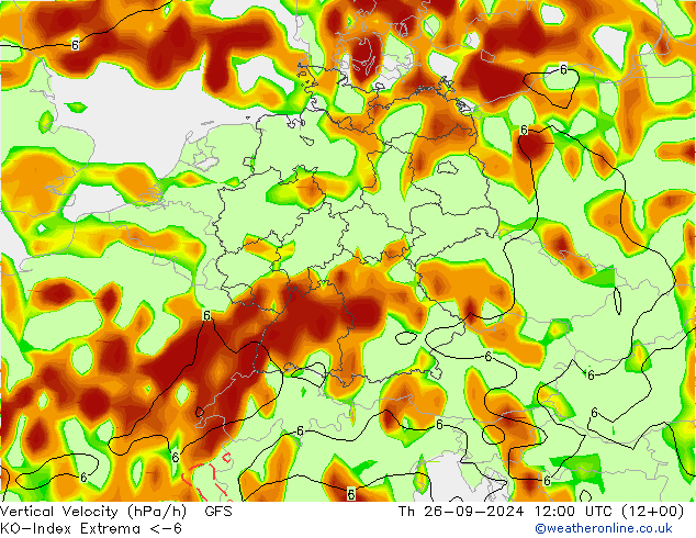 Convection-Index GFS чт 26.09.2024 12 UTC