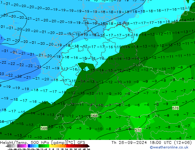 Z500/Rain (+SLP)/Z850 GFS Th 26.09.2024 18 UTC