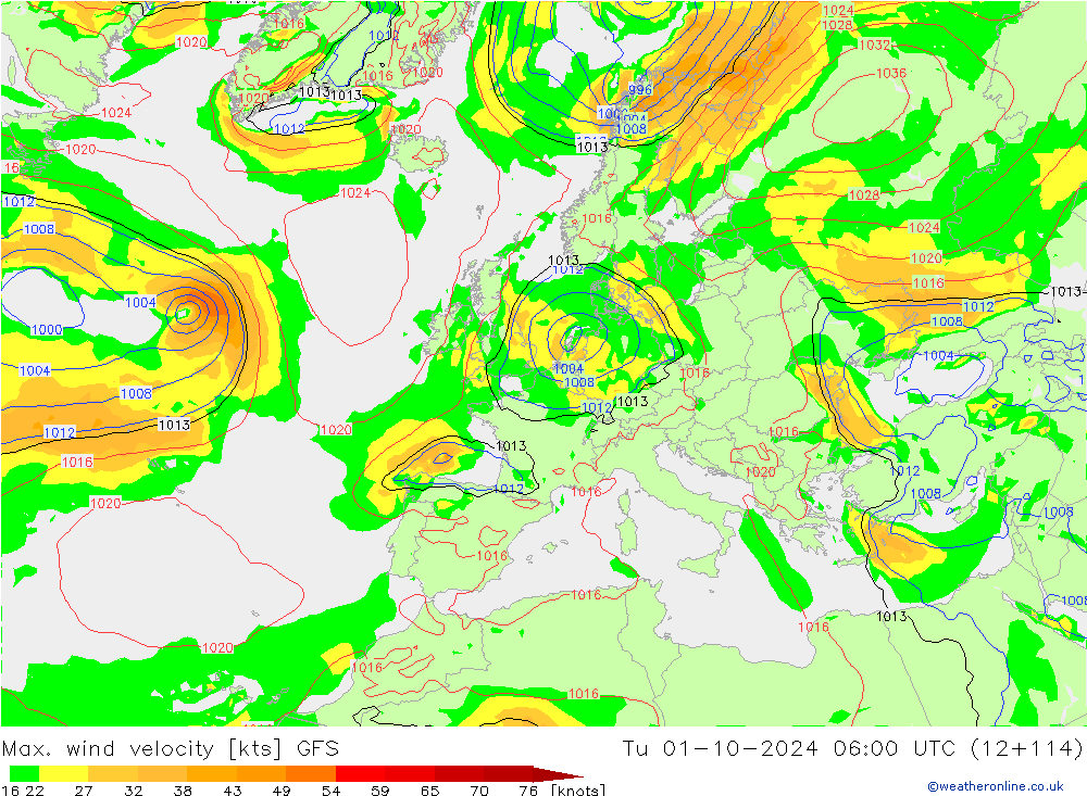 Max. wind velocity GFS mar 01.10.2024 06 UTC