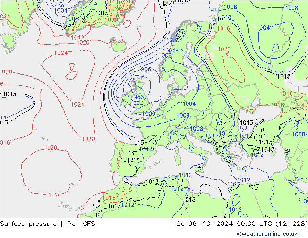 GFS: nie. 06.10.2024 00 UTC